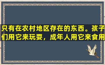 只有在农村地区存在的东西。孩子们用它来玩耍，成年人用它来食用它，有些人用它来治疗卧床治疗。