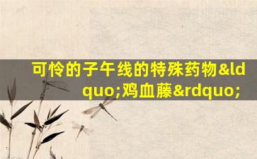 可怜的子午线的特殊药物“鸡血藤”