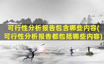 可行性分析报告包含哪些内容(可行性分析报告都包括哪些内容)