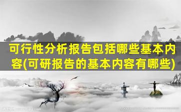 可行性分析报告包括哪些基本内容(可研报告的基本内容有哪些)