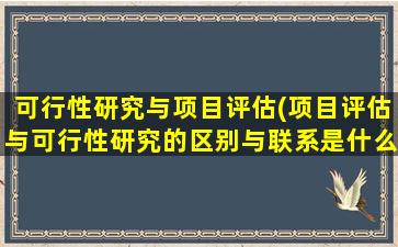 可行性研究与项目评估(项目评估与可行性研究的区别与联系是什么)