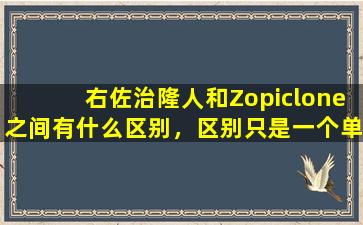 右佐治隆人和Zopiclone之间有什么区别，区别只是一个单词？