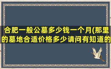 合肥一般公墓多少钱一个月(那里的墓地合适价格多少请问有知道的吗)