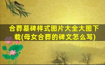 合葬墓碑样式图片大全大图下载(母女合葬的碑文怎么写)