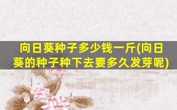向日葵种子多少钱一斤(向日葵的种子种下去要多久发芽呢)