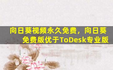 向日葵视频永久免费，向日葵免费版优于ToDesk专业版