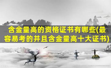 含金量高的资格证书有哪些(最容易考的并且含金量高十大证书)