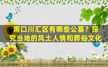周口川汇区有哪些公墓？探究当地的风土人情和葬俗文化