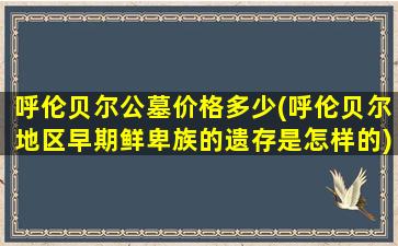 呼伦贝尔公墓价格多少(呼伦贝尔地区早期鲜卑族的遗存是怎样的)