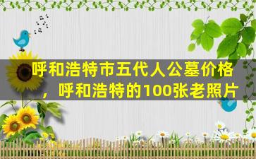 呼和浩特市五代人公墓价格，呼和浩特的100张老照片