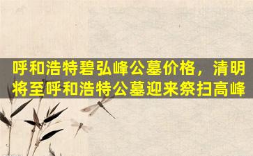呼和浩特碧弘峰公墓价格，清明将至呼和浩特公墓迎来祭扫高峰