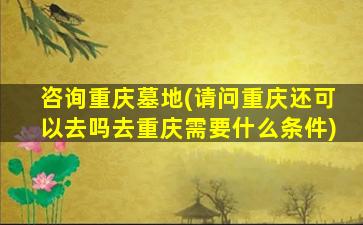 咨询重庆墓地(请问重庆还可以去吗去重庆需要什么条件)
