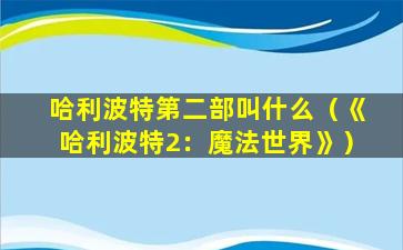 哈利波特第二部叫什么（《哈利波特2：魔法世界》）