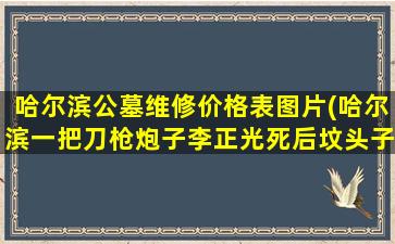 哈尔滨公墓维修价格表图片(哈尔滨一把刀枪炮子李正光死后坟头子到底埋哪里了)