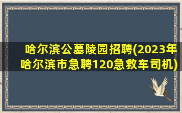 哈尔滨公墓陵园招聘(2023年哈尔滨市急聘120急救车司机)