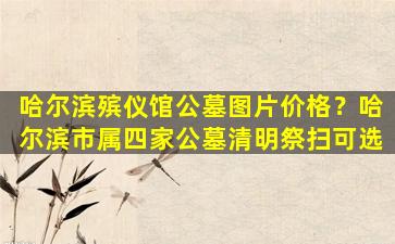 哈尔滨殡仪馆公墓图片价格？哈尔滨市属四家公墓清明祭扫可选