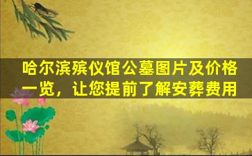 哈尔滨殡仪馆公墓图片及价格一览，让您提前了解安葬费用