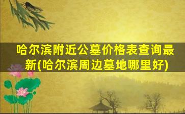 哈尔滨附近公墓价格表查询最新(哈尔滨周边墓地哪里好)