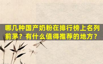 哪几种国产奶粉在排行榜上名列前茅？有什么值得推荐的地方？