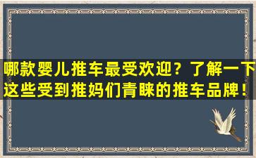哪款婴儿推车最受欢迎？了解一下这些受到推妈们青睐的推车品牌！