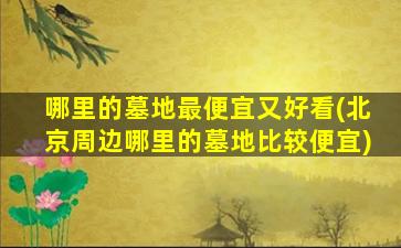 哪里的墓地最便宜又好看(北京周边哪里的墓地比较便宜)