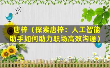 唐梓（探索唐梓：人工智能助手如何助力职场高效沟通）