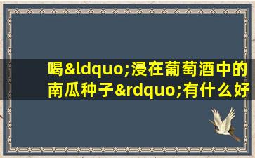 喝“浸在葡萄酒中的南瓜种子”有什么好处？给您超级实用的“饮酒说明”