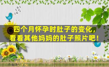 四个月怀孕时肚子的变化，看看其他妈妈的肚子照片吧！