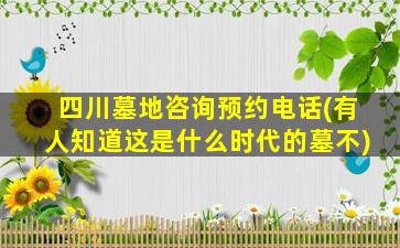 四川墓地咨询预约电话(有人知道这是什么时代的墓不)