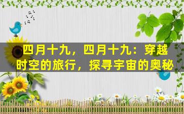 四月十九，四月十九：穿越时空的旅行，探寻宇宙的奥秘
