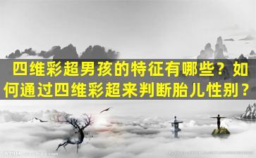 四维彩超男孩的特征有哪些？如何通过四维彩超来判断胎儿性别？