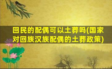回民的配偶可以土葬吗(国家对回族汉族配偶的土葬政策)