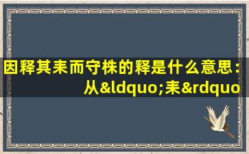 因释其耒而守株的释是什么意思：从“耒”字的意义出发，探讨“守株”的真正含义