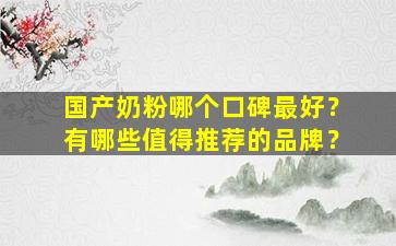 国产奶粉哪个口碑最好？有哪些值得推荐的品牌？