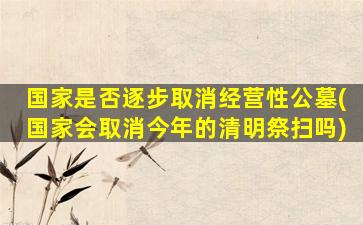 国家是否逐步取消经营性公墓(国家会取消今年的清明祭扫吗)