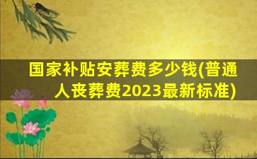 国家补贴安葬费多少钱(普通人丧葬费2023最新标准)