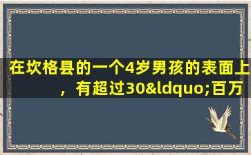 在坎格县的一个4岁男孩的表面上，有超过30“百万的谷物”生长。事实证明他有软体动物便秘