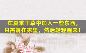 在夏季干草中加入一些东西，只需躺在家里，然后轻轻醒来！