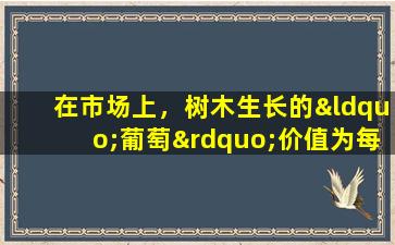 在市场上，树木生长的“葡萄”价值为每公斤98元。为什么Jiabao水果如此昂贵？