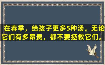 在春季，给孩子更多5种汤。无论它们有多昂贵，都不要拯救它们。如果您的孩子长大，他们通常会喝得很好。