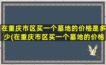 在重庆市区买一个墓地的价格是多少(在重庆市区买一个墓地的价格多少钱)