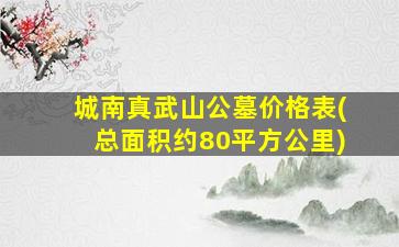 城南真武山公墓价格表(总面积约80平方公里)