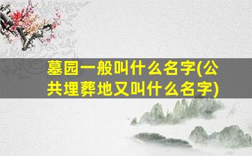 墓园一般叫什么名字(公共埋葬地又叫什么名字)