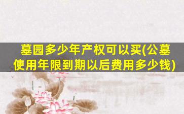 墓园多少年产权可以买(公墓使用年限到期以后费用多少钱)