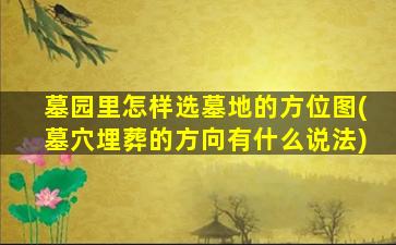 墓园里怎样选墓地的方位图(墓穴埋葬的方向有什么说法)