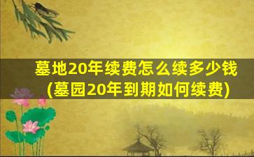 墓地20年续费怎么续多少钱(墓园20年到期如何续费)