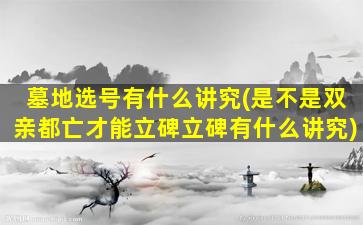 墓地选号有什么讲究(是不是双亲都亡才能立碑立碑有什么讲究)