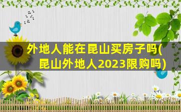 外地人能在昆山买房子吗(昆山外地人2023限购吗)