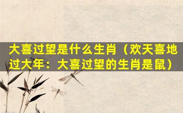 大喜过望是什么生肖（欢天喜地过大年：大喜过望的生肖是鼠）