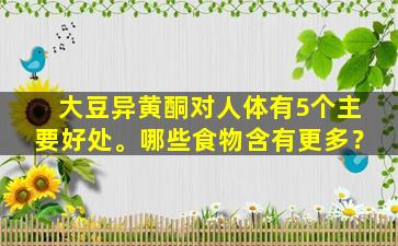 大豆异黄酮对人体有5个主要好处。哪些食物含有更多？